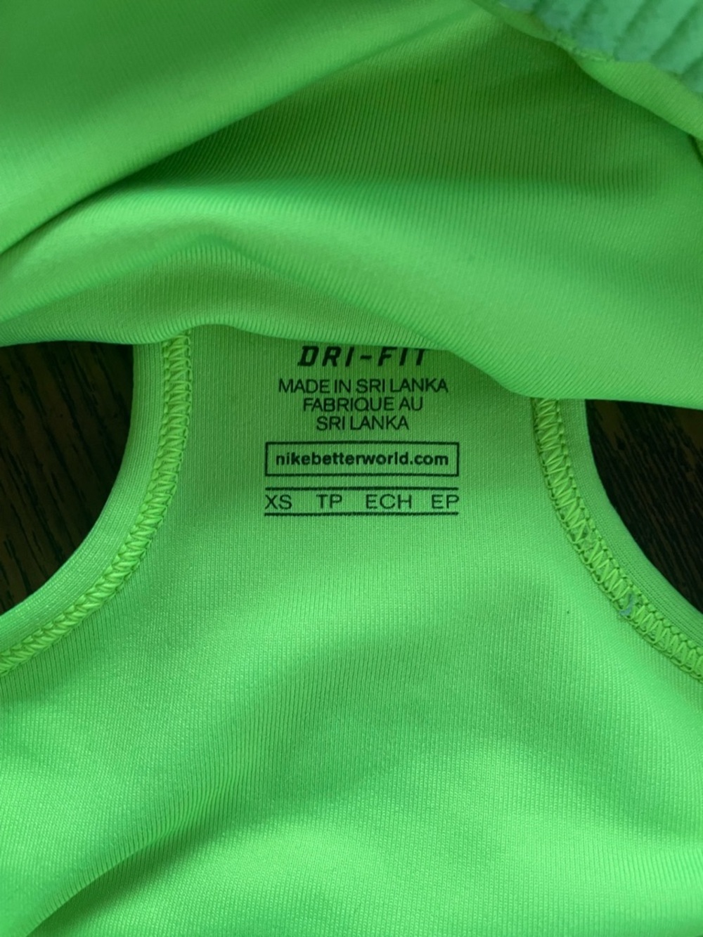 Nike Bright Lime Racerback Sports Bra with Swoosh - Picture 4 of 4